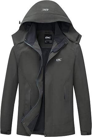 Mens Waterproof Jackets Hiking Jacket Adjustable Hood for Rain, Outdoors, Walking, Travelling, Camping, Running
