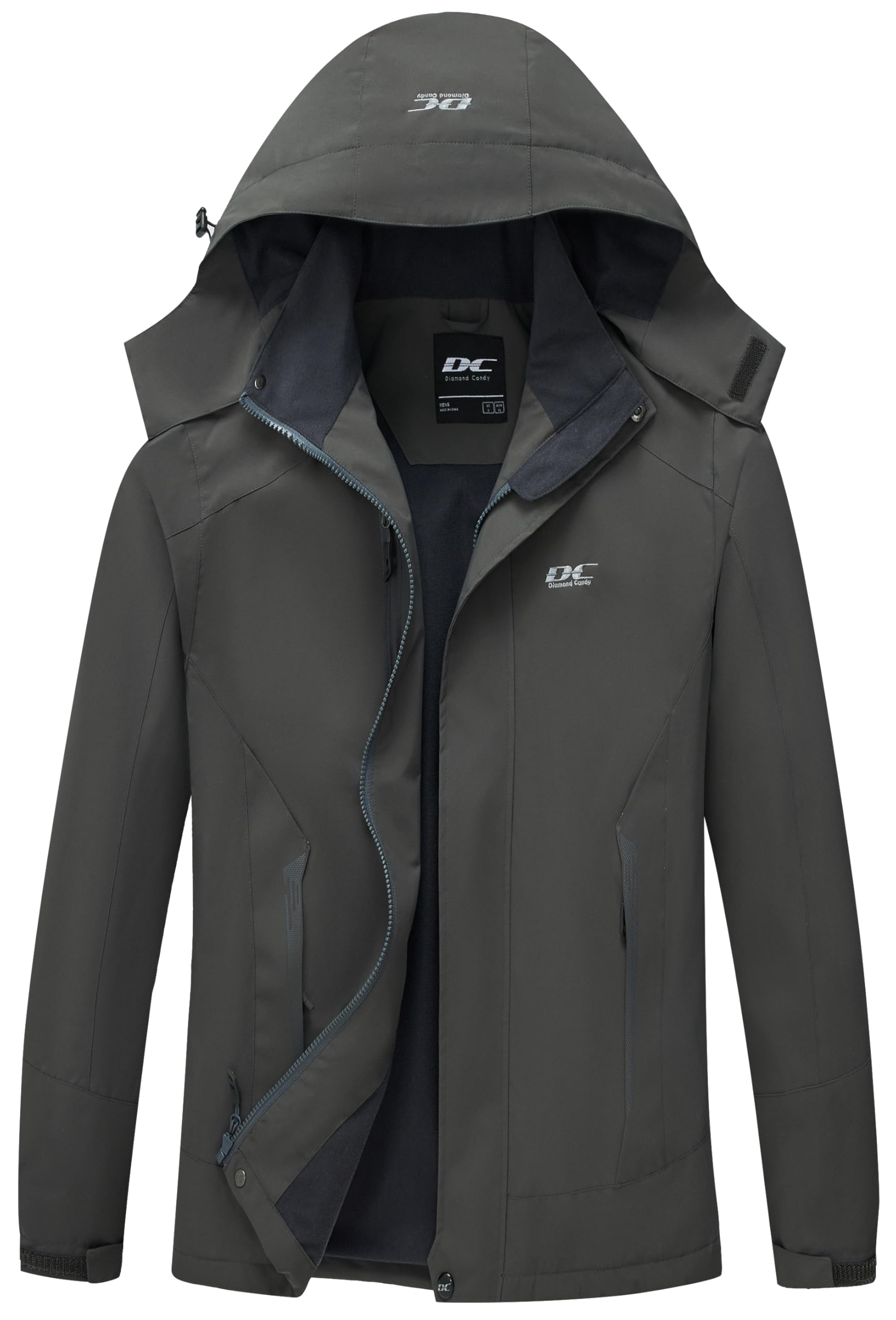 DCmount Übergangsjacke Herren Softshelljacke für Herren mit Kapuze Regenjacke Herren wasserdicht outdoor Jacken für Wandern Camping