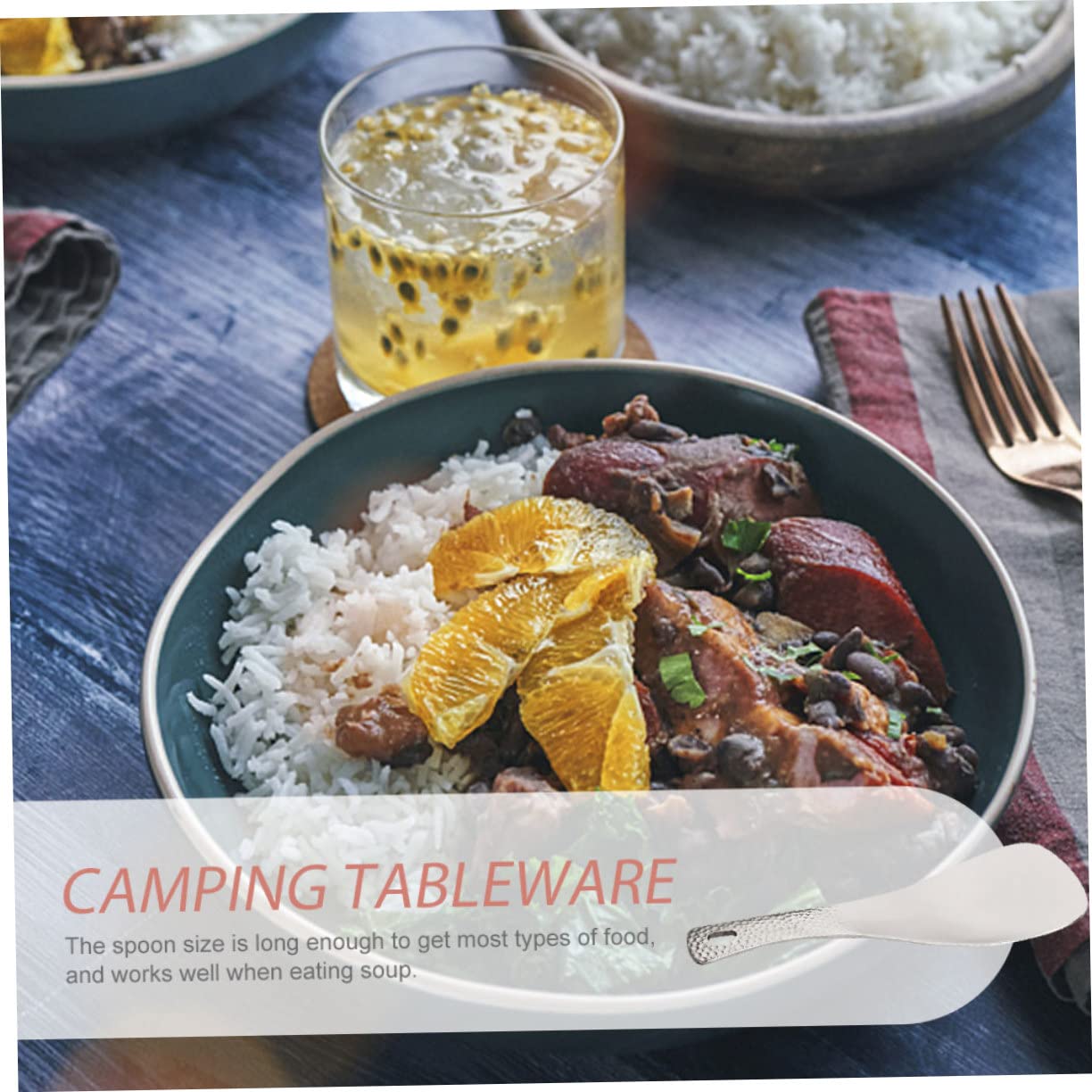INOOMP 2pezzi Cucchiaio Titanio Multiuso Per Outdoor Posate Ultraleggere Da Campeggio Per Picnic e Viaggi Resistente Alla e Facile Da Trasportare