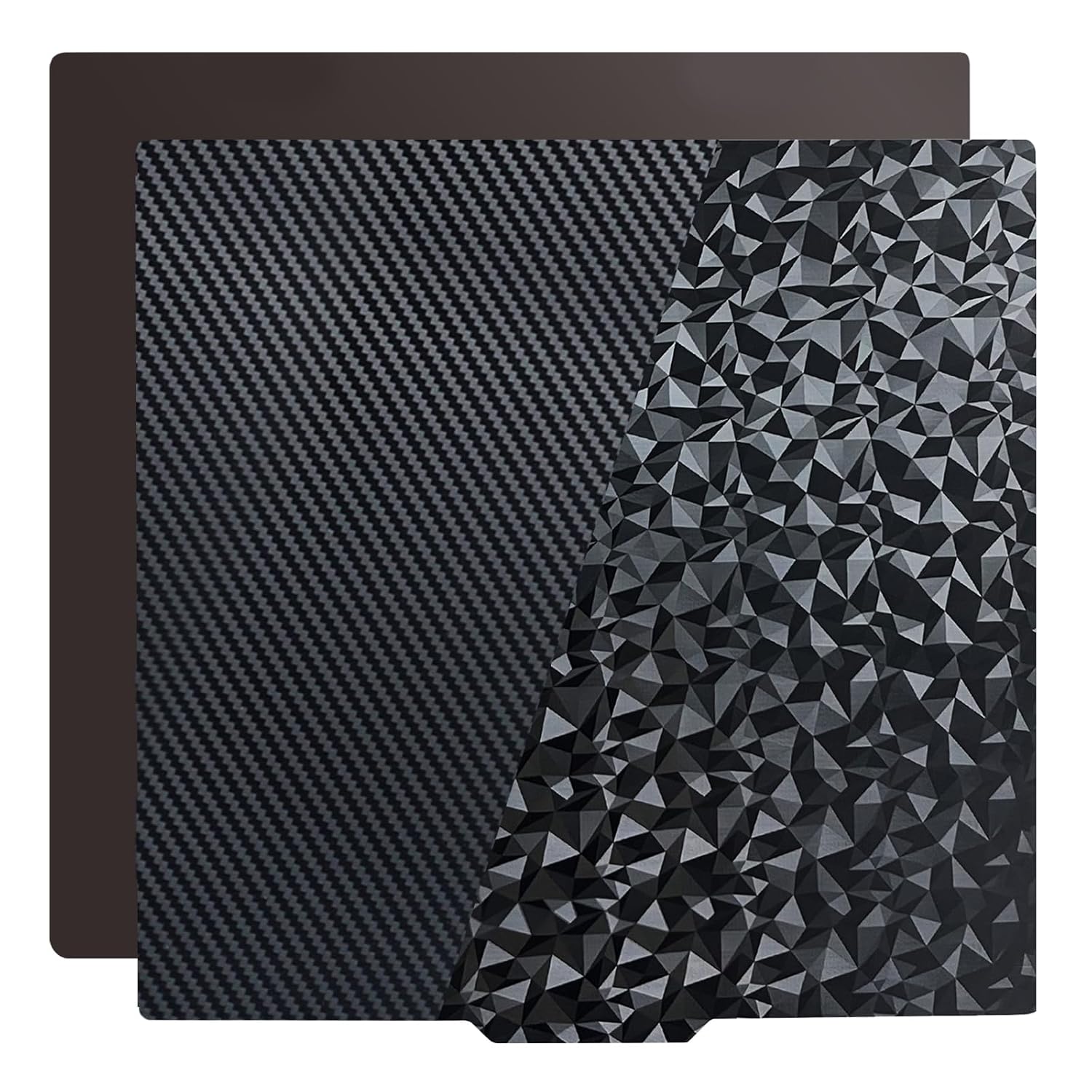 Dual-Sided PEO PET Plate Magnetic Spring Steel Build Plate for Creality Ender 5 Plus, Diamond PEO+Carbon Fiber PET Build Plate 377x370mm