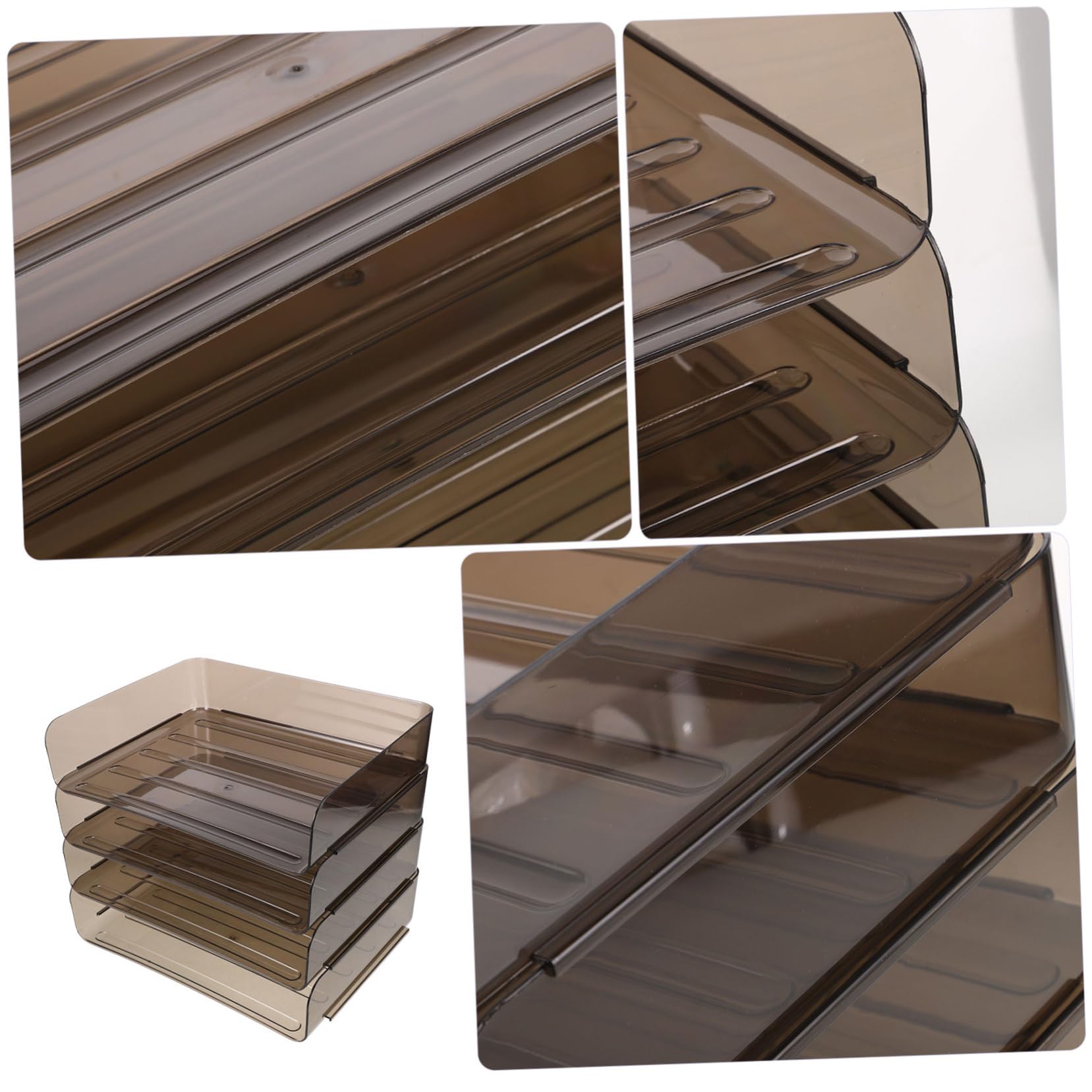 File Organizer da Scrivania in Acrilico Coffee, Multi Layer Storage | Decorazioni Scuola, Organizzatore per Ufficio e Vassoio Porta Documenti, Design Stackable per Uso Stabile a Termine