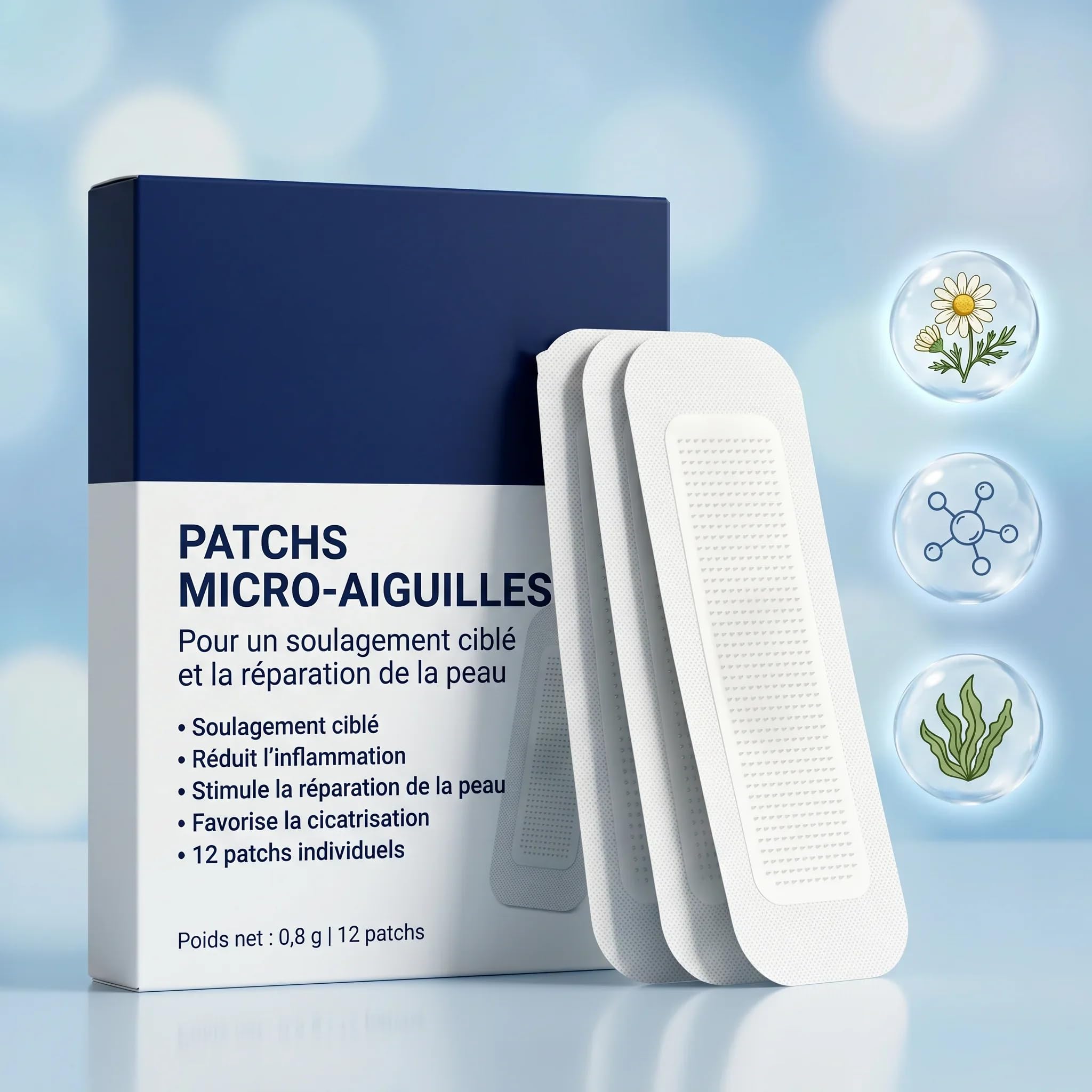 vaduma Patch Anti-Varices Patchs nourrissants pour les jambes - Soins de peau pour stimuler la mobilité - Ensemble de 12 patchs avec absorption profonde - Coussinets de traitement aux extraits
