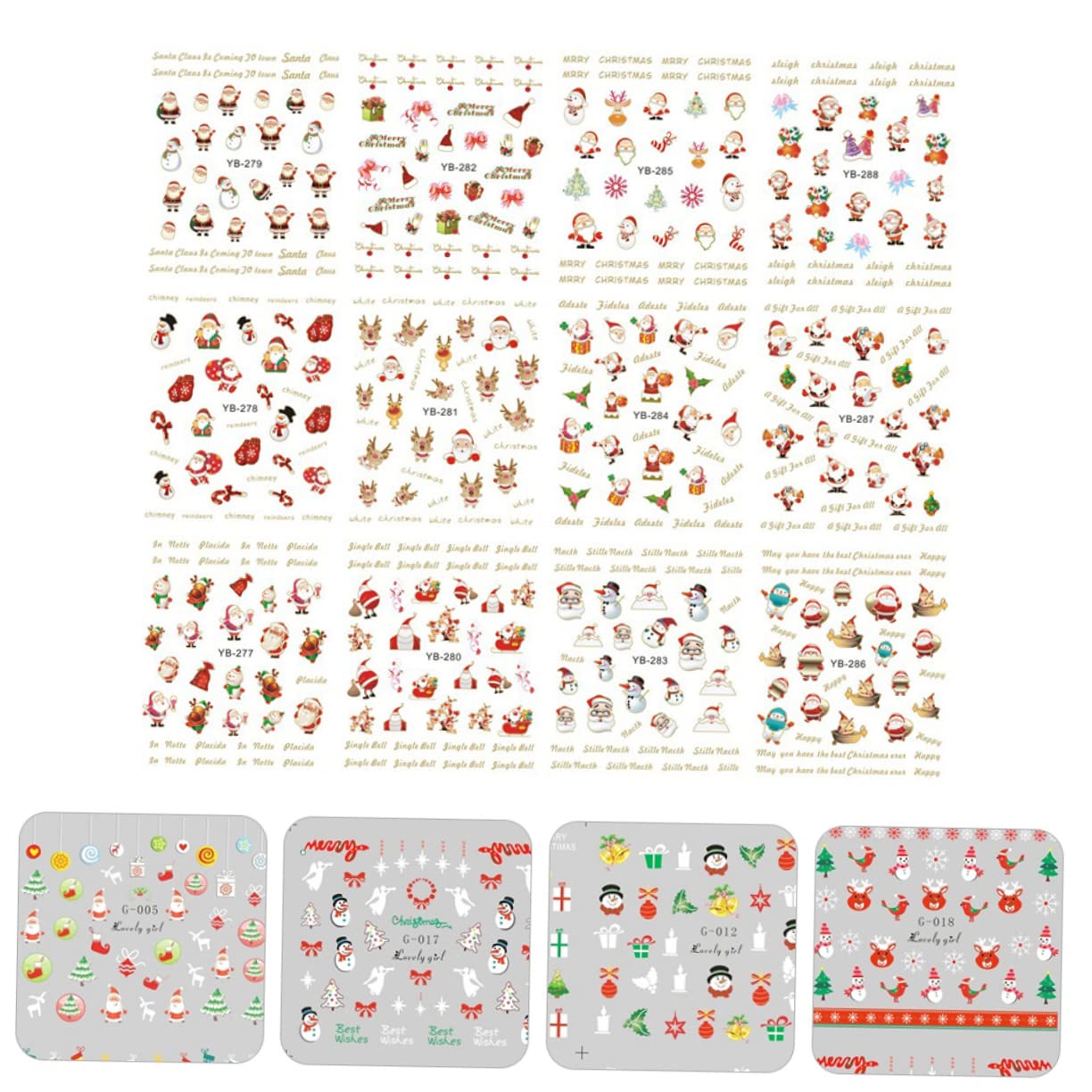 FOMIYES 3 Set Adesivi Natalizi Adesivi Per Punte Natalizie Per i Orecchini i Per Unghie i Per Unghie i Forniture 48 fogli * 3
