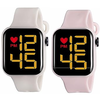 Kytsch Square Kids Led Watch Combo Digital Watches for Boys & Girls Date & Time