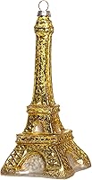 Vista 1 de Adorno de Navidad de la Torre Eiffel de París, 2 unidades, adornos de cristal soplado para árbol de Navidad