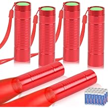 6 Pack Red Light Flashlight Mini, Small LED Red Flashlights Torch for Astronomy, Aviation, Night Observation and Animal Observation