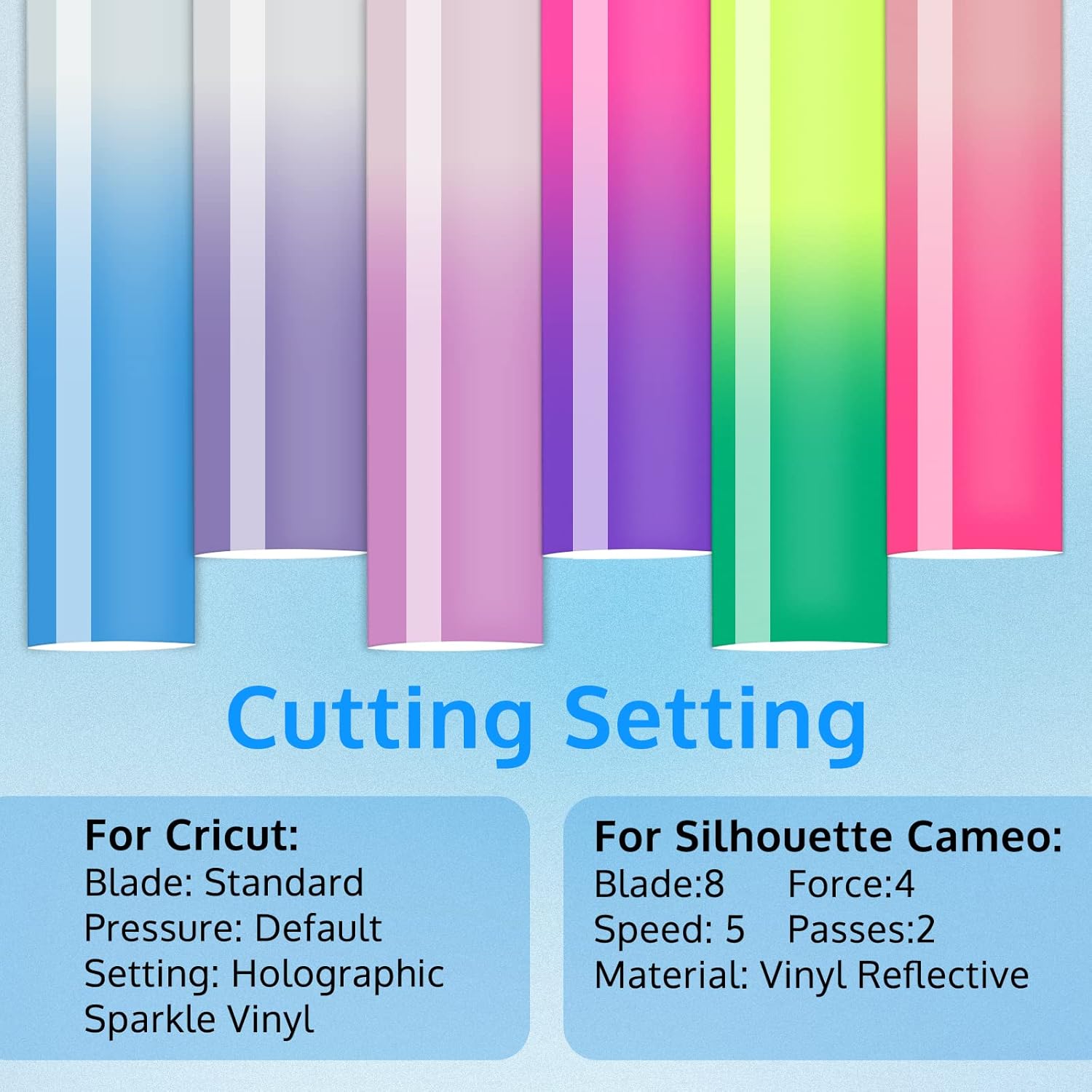 OFFNOVA Cold Color Changing Vinyl for Cricut, 8 Pack Permanent Adhesive Vinyl Bundle, 6 Colors-12" x 10" Vinyl Sheets +2 Transfer Tape Sheets Sensitive to Cold Vinyl for Stickers Decals Cups Water Bottles : Baby