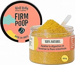 Wolf Belly | 100% Natural Dog Intestinal Flora Probiotic (60g) | Anti-Diarrhea, Prebiotic & Digestive Enzymes | Rich in Fiber with Pumpkin & Apple | Veterinary Formula - Made in Europe