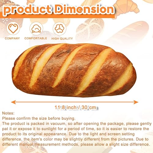 Miniatura 3 de CHELEI2019 11.8" Bread Plush,Funny 3D Stuffed Bread Shape Pillow Soft Food Toy Gift for Kids