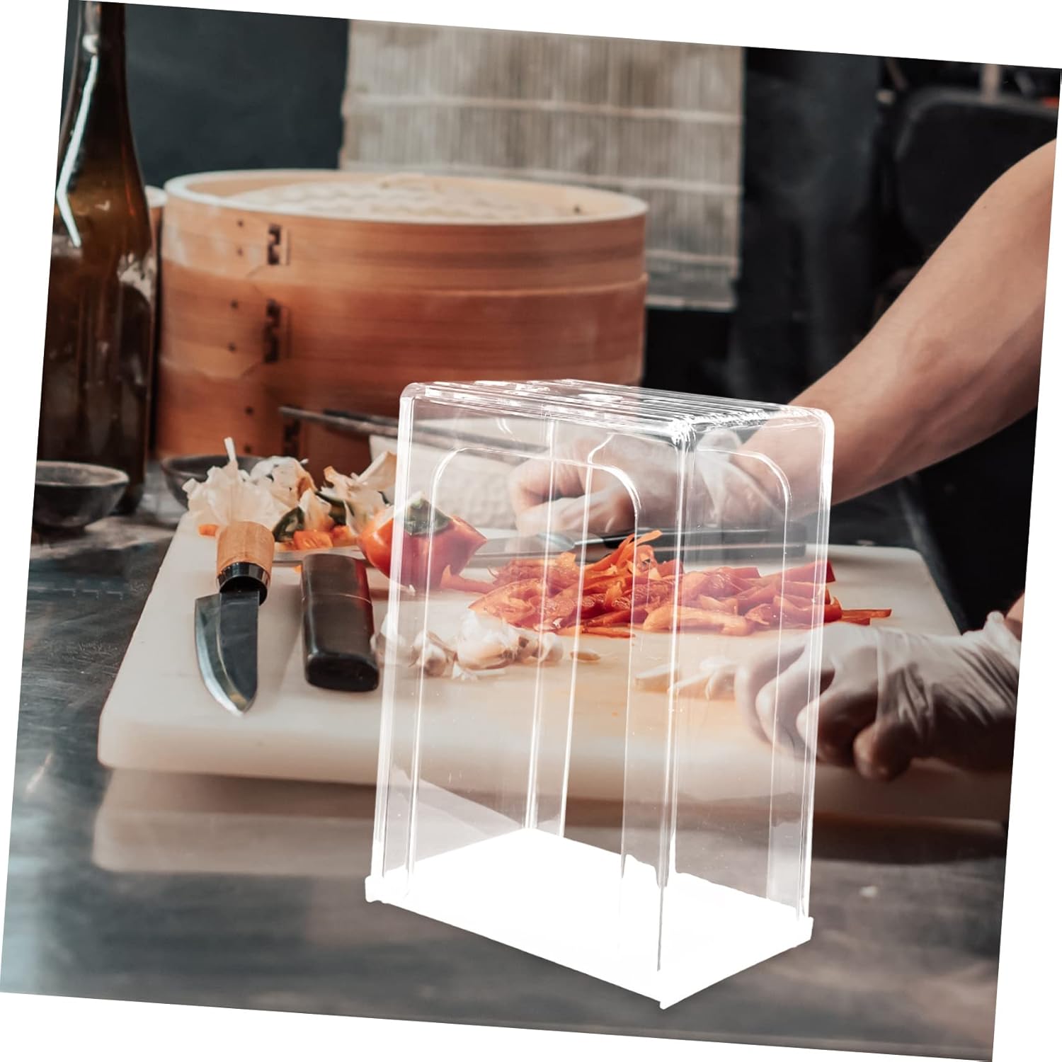 Kitchen Acrylic Cutter Organizer Multifunctional Utensil Holder Storage Rack for Knives Cutlery Thick Design for Countertop Kitchen Organization