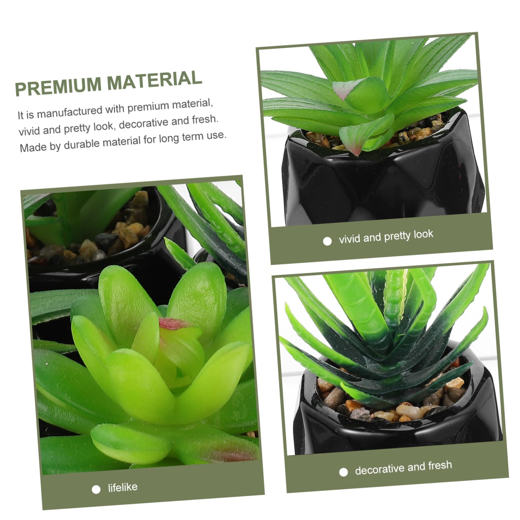 SOLUSTRE 4 Stück Teiliges Set Künstliche Sukkulenten im Topf Realistische Bonsai Dekoration für Wohnzimmer Büro Küche und Schlafzimmer für Pflegeleichte Innenräume