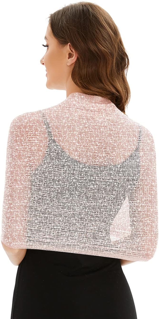 Sparkling Metallic Shawls and Wraps with Buckle,for Evening Dresses Party Wedding Bride Bridesmaid - Image 6