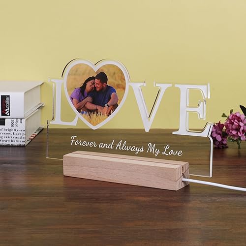 Miniatura 5 de Placa de fotos acrílica personalizada, marco de fotos personalizado regalo para novio, novia, mamá, papá, mejor amigo, regalo personalizado para el
