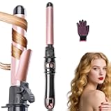 1.1 inch Automatic Curling Wand Rotating Curling Iron for Long Short Hair, Automatic Hair Curler with LED Display, Professional Hair Styling Irons Fast Heating