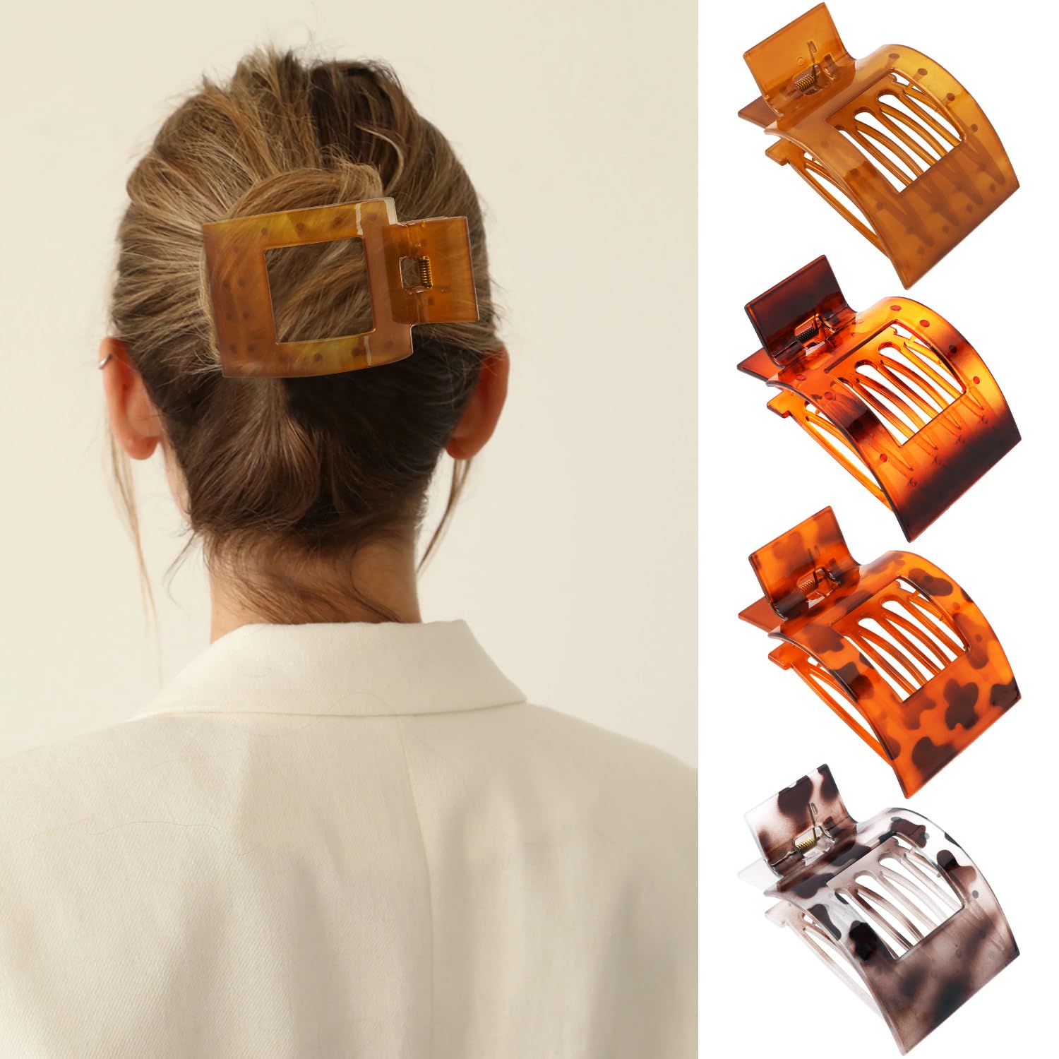 Amazon.com : Velscrun Flat Hair Clips for Women Girls, Amber