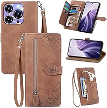 MOJIA Wallet Case for Oukitel C69 / C69 Pro, PU Leather Wallet Case with TPU Cover, Multifunctional Card Holder Case with Wrist Strap Brown