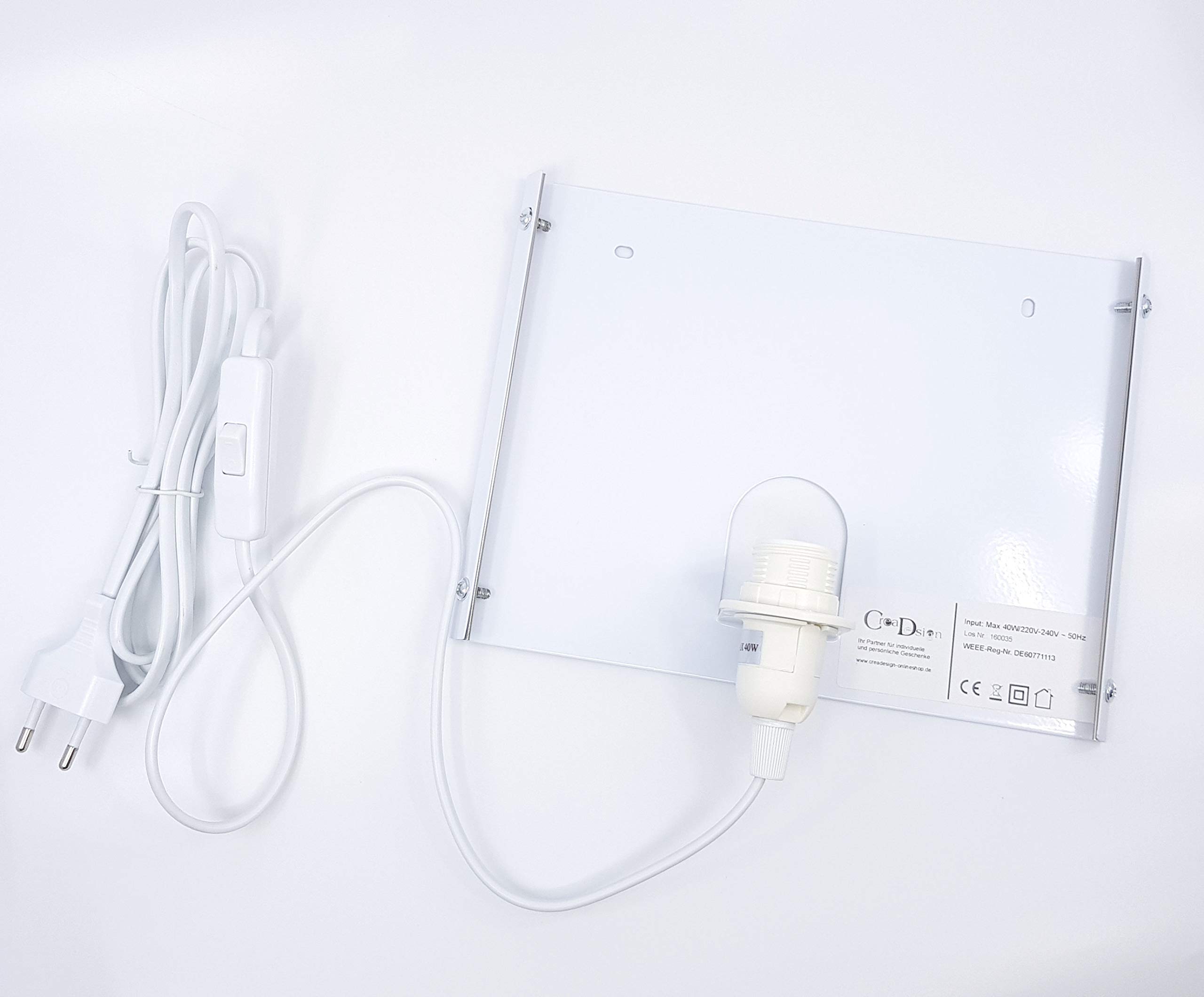WA-1002, Bauernhof, Kinderzimmer Wandlampe personalisiert mit Namen, Nachtlicht/Schlummerlicht für Steckdose, E14, 22 x 22,5 x 8,5 cm