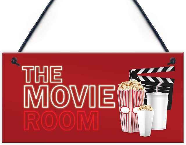 RED OCEAN Home Cinema Room Hanging Sign Home Decor Gift Man Cave Shed Summer House