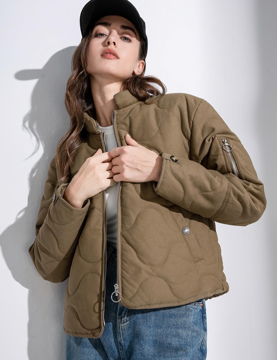 VIEWON Women's Quilted Puffer Winter Lightweight Jacket Short Warm zip up Button Down Coat with Pockets - Image 3