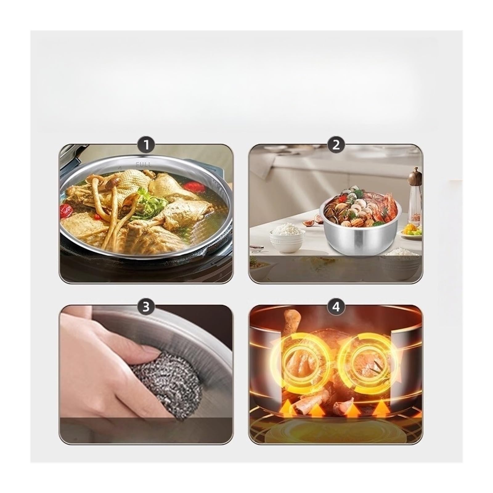 Pot intérieur en acier inoxydable de qualité alimentaire 3L, compatible avec Zojirushi NS-ZCC10 cuisinière à riz, bol de remplacement convient aux modèles B201/B203