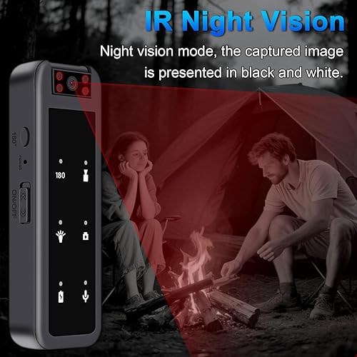 Miniatura 7 de Mini cámara corporal de 64 GB, videocámara de grabación de video de 1080P Wearable Patrol con visión nocturna IR, batería de 5 horas y lente