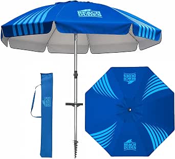 8FT Premium Beach Umbrella with Wind Mitigation System