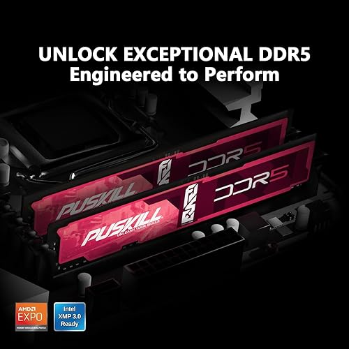 Miniatura 3 de PUSKILL DDR5 RAM Kit de memoria para computadora de escritorio 32GB (2x16GB) 4800MHz CL38 - Enchufe y uso para Intel y AMD Ryzen 7000
