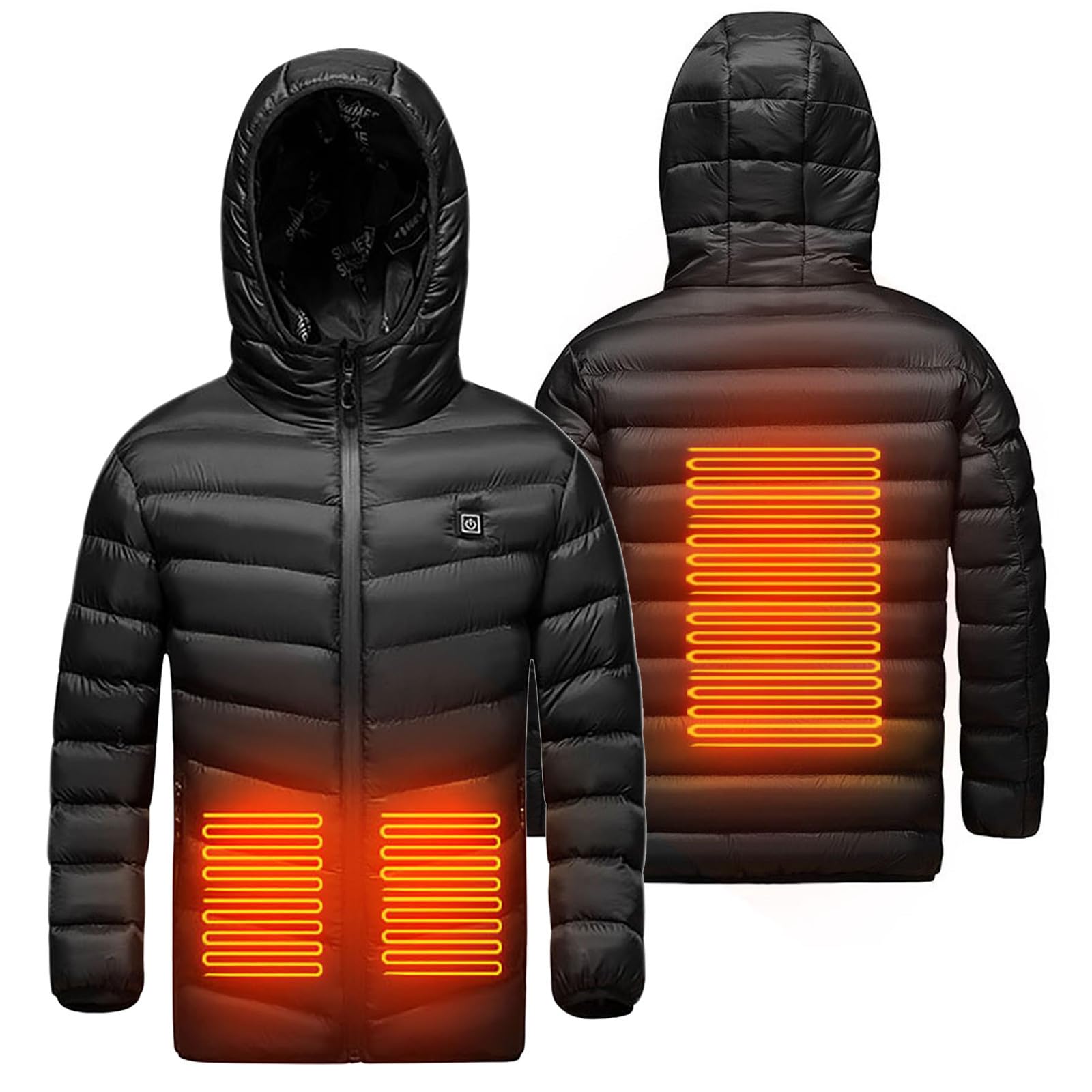 Manteau Chauffant Enfant Hoodies, Doudoune Chauffante Enfants USB, Veste Chauffant Electrique Garçons Filles Avec 3 Zones De Chauffage, Blouson Manches Longues,Coupe-Vent, Imperméable,Sécurité