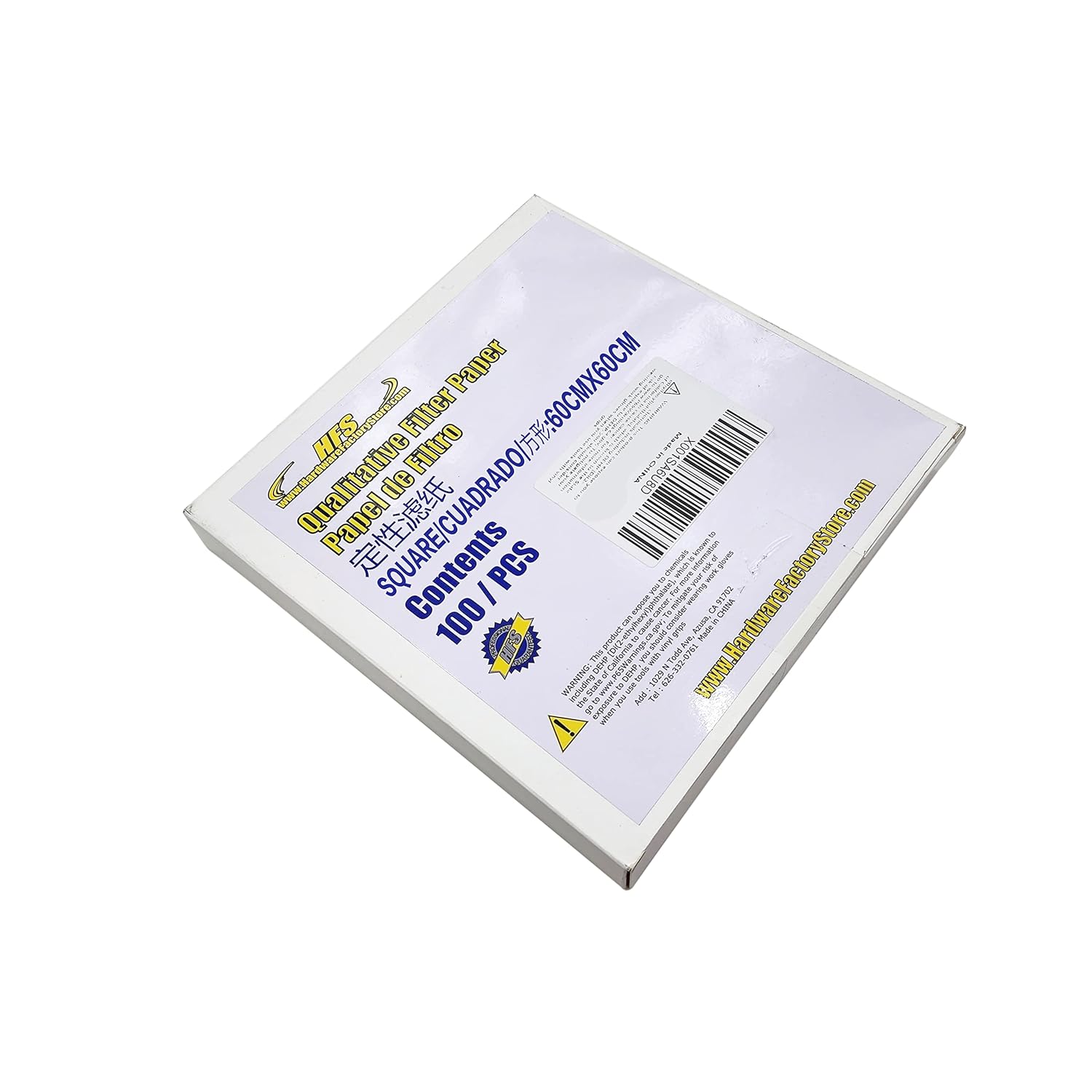 HFS(R) 24" x 24" Filter Papers Square 600mm 100PCS Ashless Qualitative Fast 20um