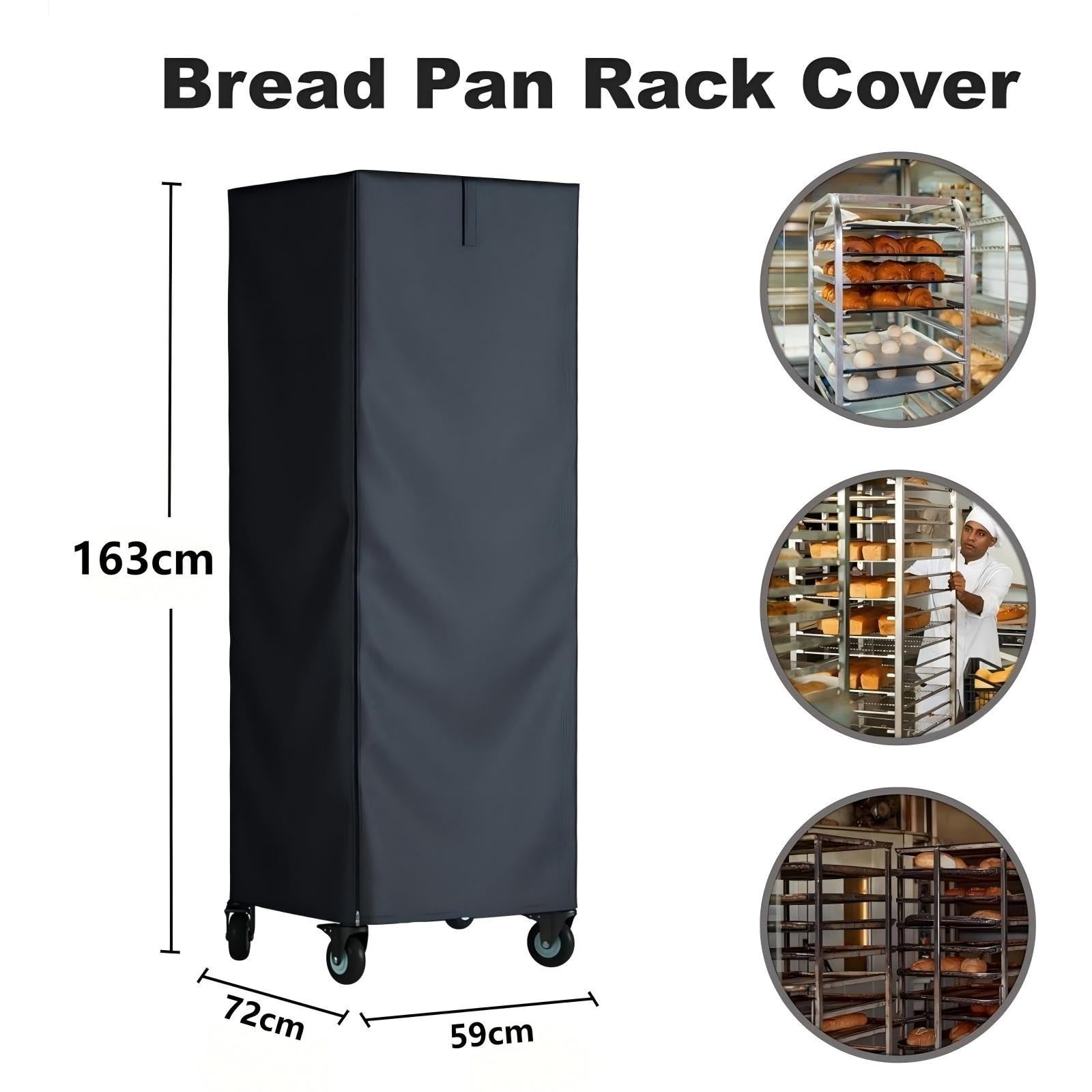 Housse de protection pour étagère à pain imperméable anti-poussière, avec fermeture éclair pour 20 niveaux – Tissu Oxford 420D aéré, usage professionnel boulangerie restaurant (Beige)