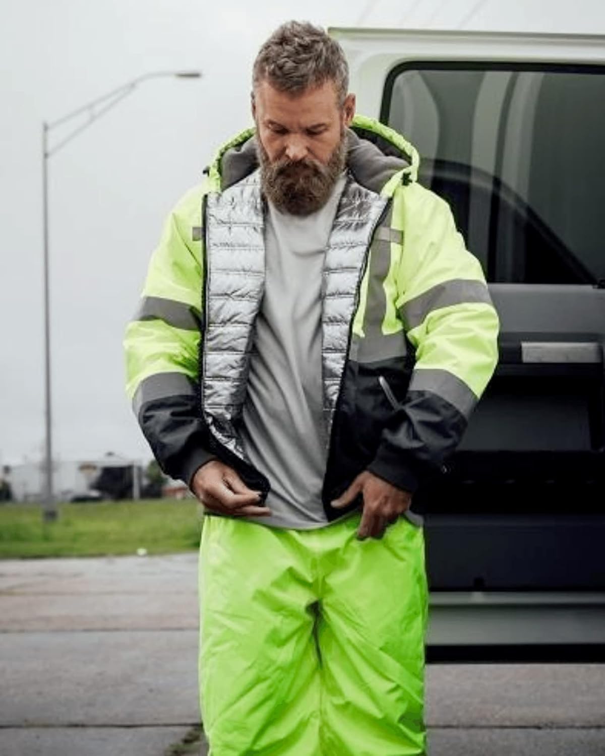 Utility Pro Hi-Vis Reflective Warm-Up Bomber Jacket (Yellow) (3XL)
