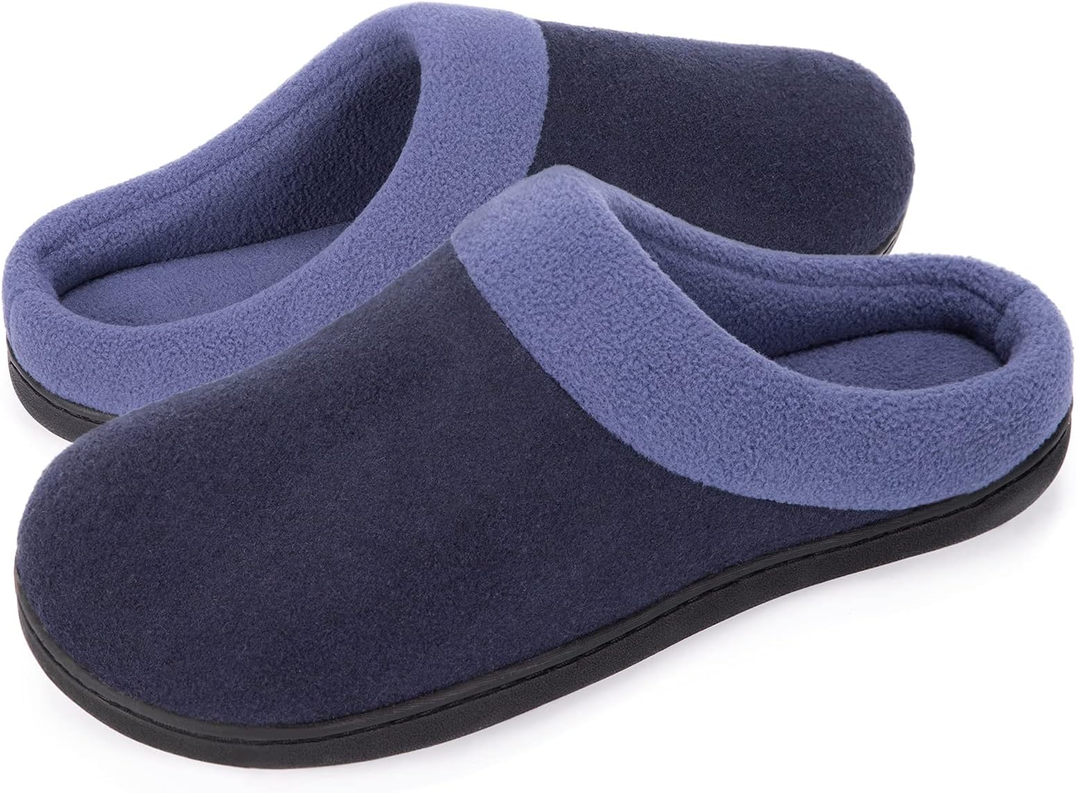 HomeIdeas Men's House Woolen Fabric Memory Foam Slippers, Cozy Bedroom Indoor Slip on Shoes
