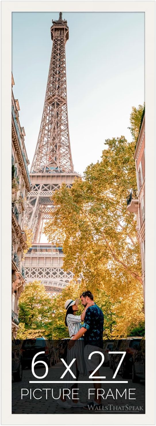 wallsthatspeak 6x27 white Picture Frame for Puzzles Posters Photos or Artwork