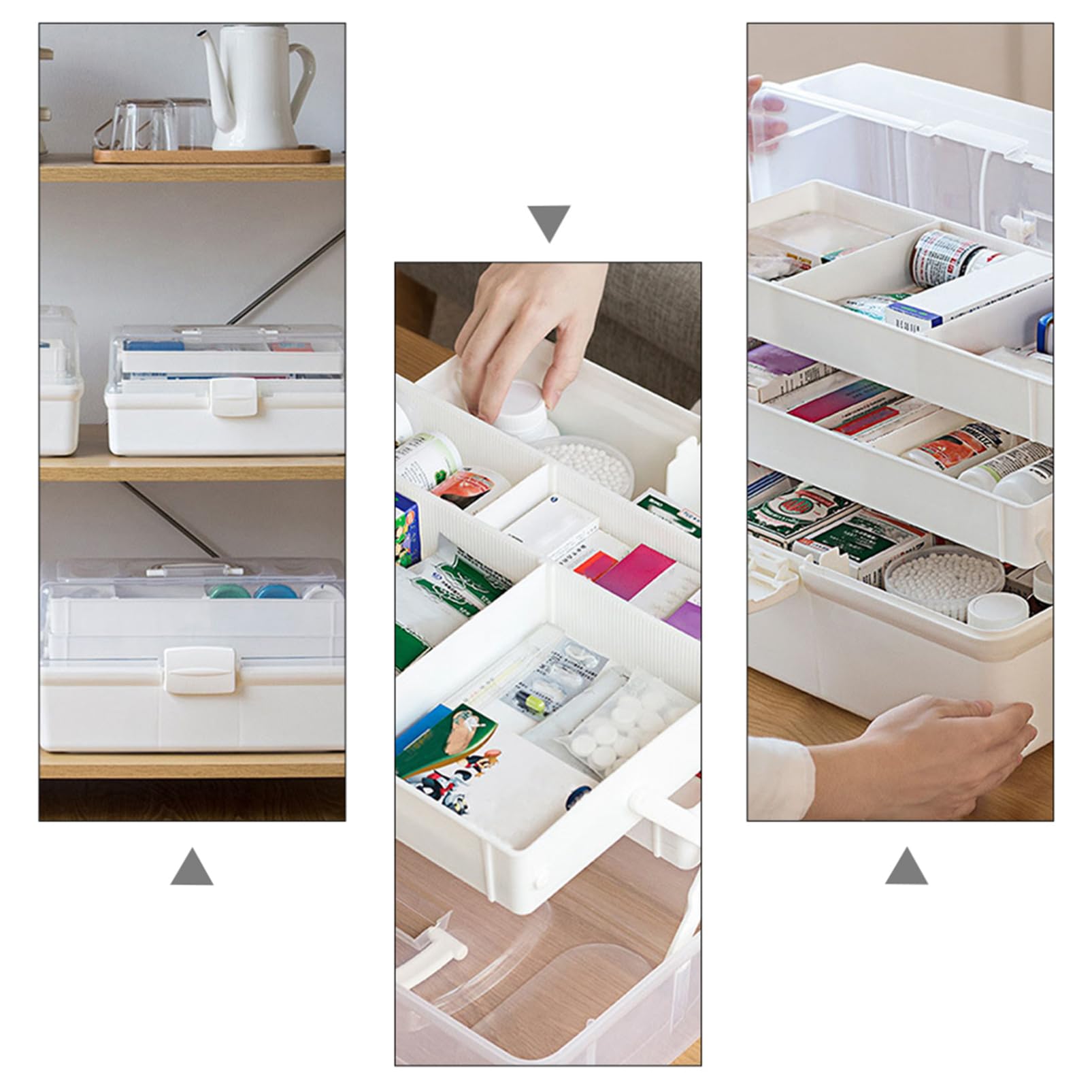 1pieza Caja Médica Portátil para Almacenamiento De Medicinas Botiquín De para y Escuela Gran Capacidad y Diseño De Compartimentos