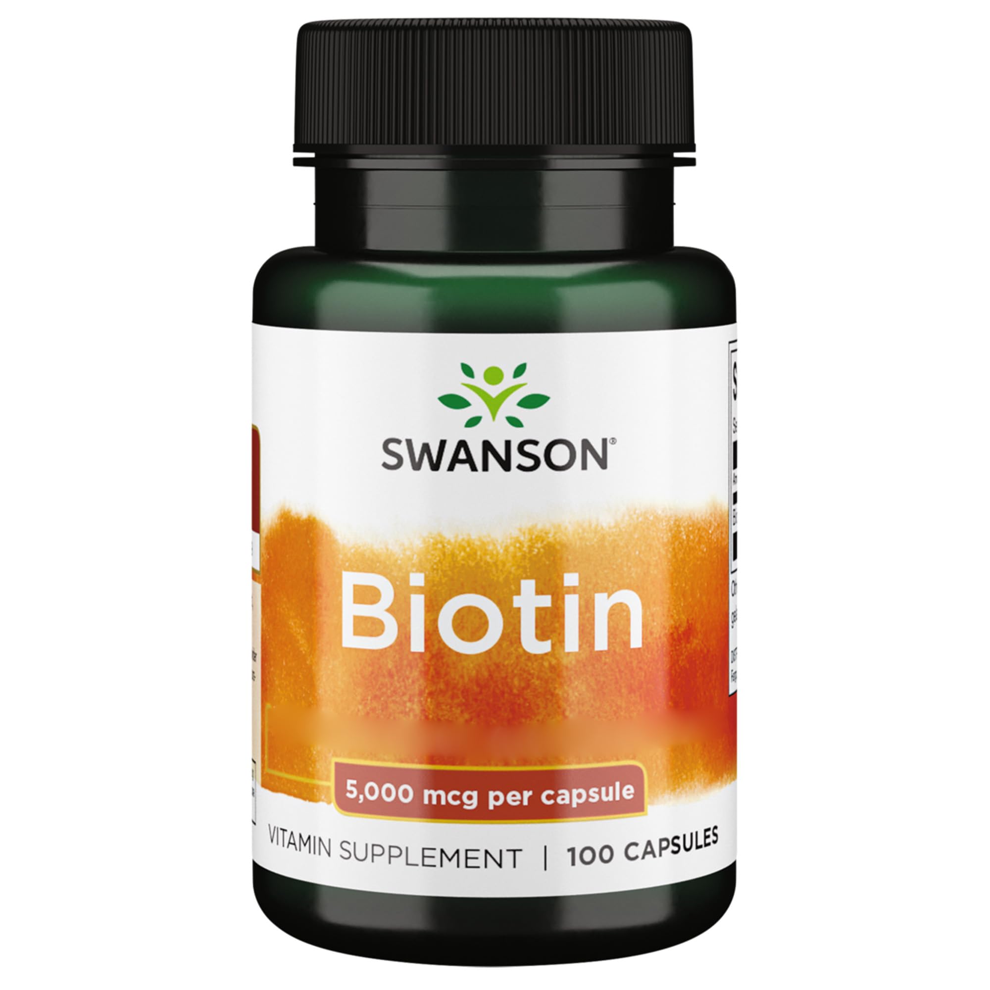 Biotin, 5000mcg, 100 Capsules, High-Dose, Lab-Tested, Gluten-Free, Soy-Free, GMO-Free