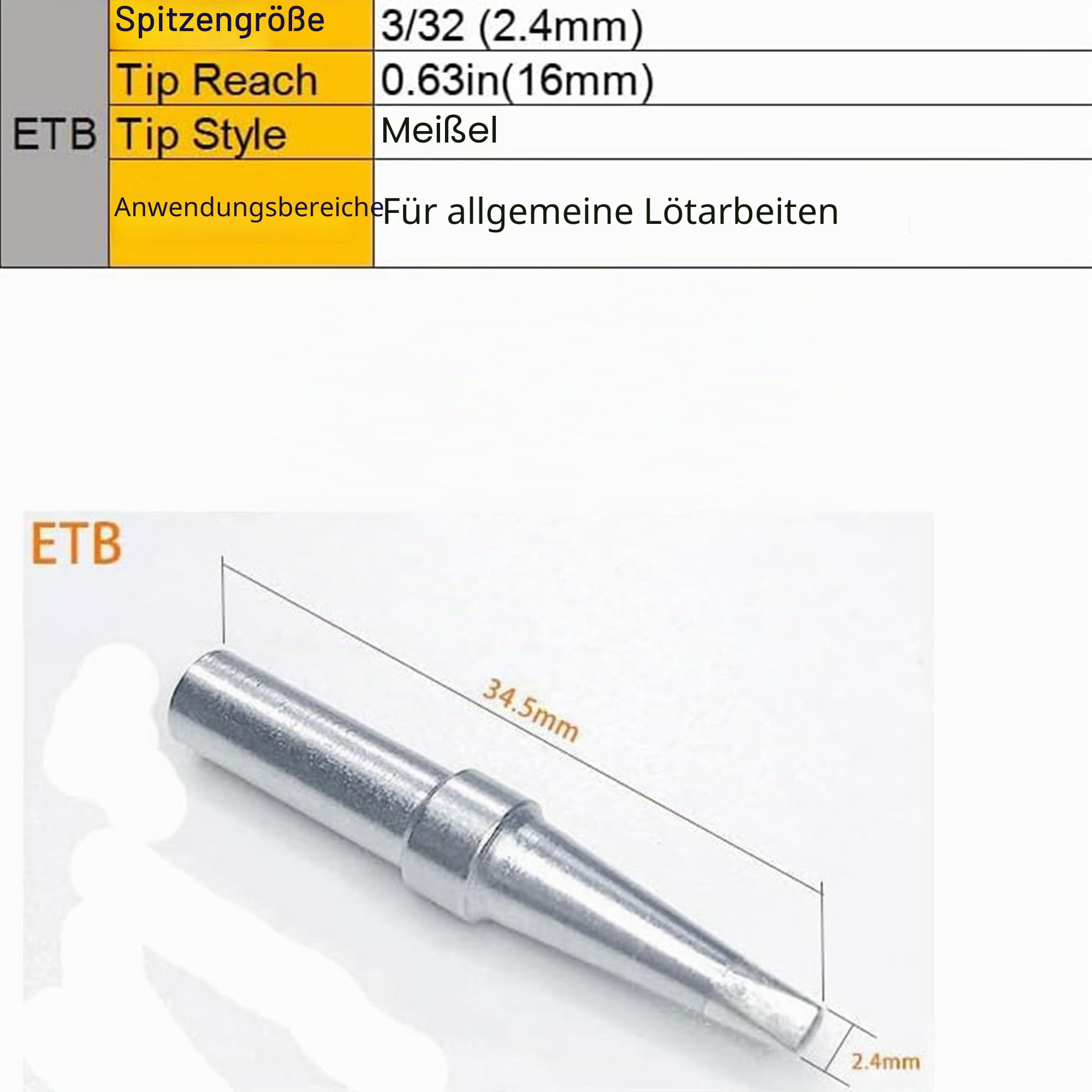 ET Lötkolben Spitzen Set ETS ETA ETB ETT ETD Ersatz für Weller WES51 WESD51 WE1010NA PES51 Lötkolben Griff Spitze Schweißstift Düse Lötkolben Set (5PCS Spitzenset)