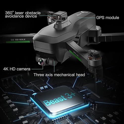 Miniatura 4 de ZLL Beast 3+ SG906 MAX1 Drone Evitación de obstáculos de 1.9 mi Transmisión de imagen en tiempo real 4K Fotografía aérea de alta definición Aeronave