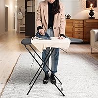 Vista 3 de Duwee Tabla de planchar pequeña de 13 x 35 pulgadas con cubierta resistente al calor, tabla de planchar compacta plegable, ligera, fácil de Negro
