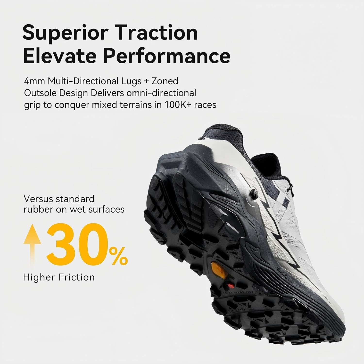 Fuga EX3 Men's Trail Running Shoes, Ultra Trail Running Sneakers Lightweight Breathable Non Slip Mountain Trail Shoes for Rugged Terrain