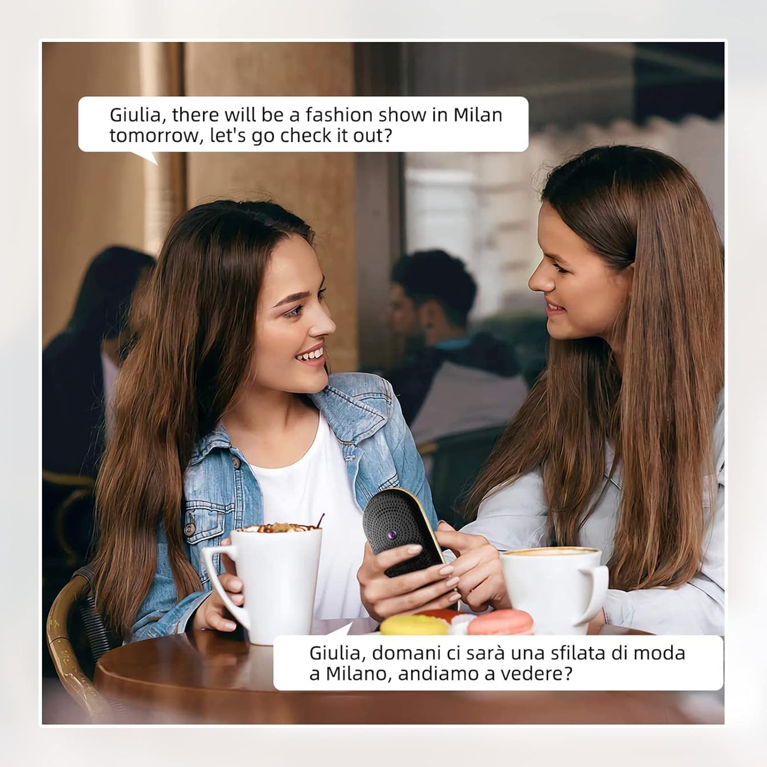 Vormor Language Translator Device showing support for 8 offline languages