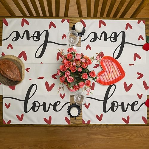 Miniatura 36 de Siilues Camino de mesa para el día de San Valentín, decoración de San Valentín, decoración de San Valentín para mesa, decoración de vacaciones