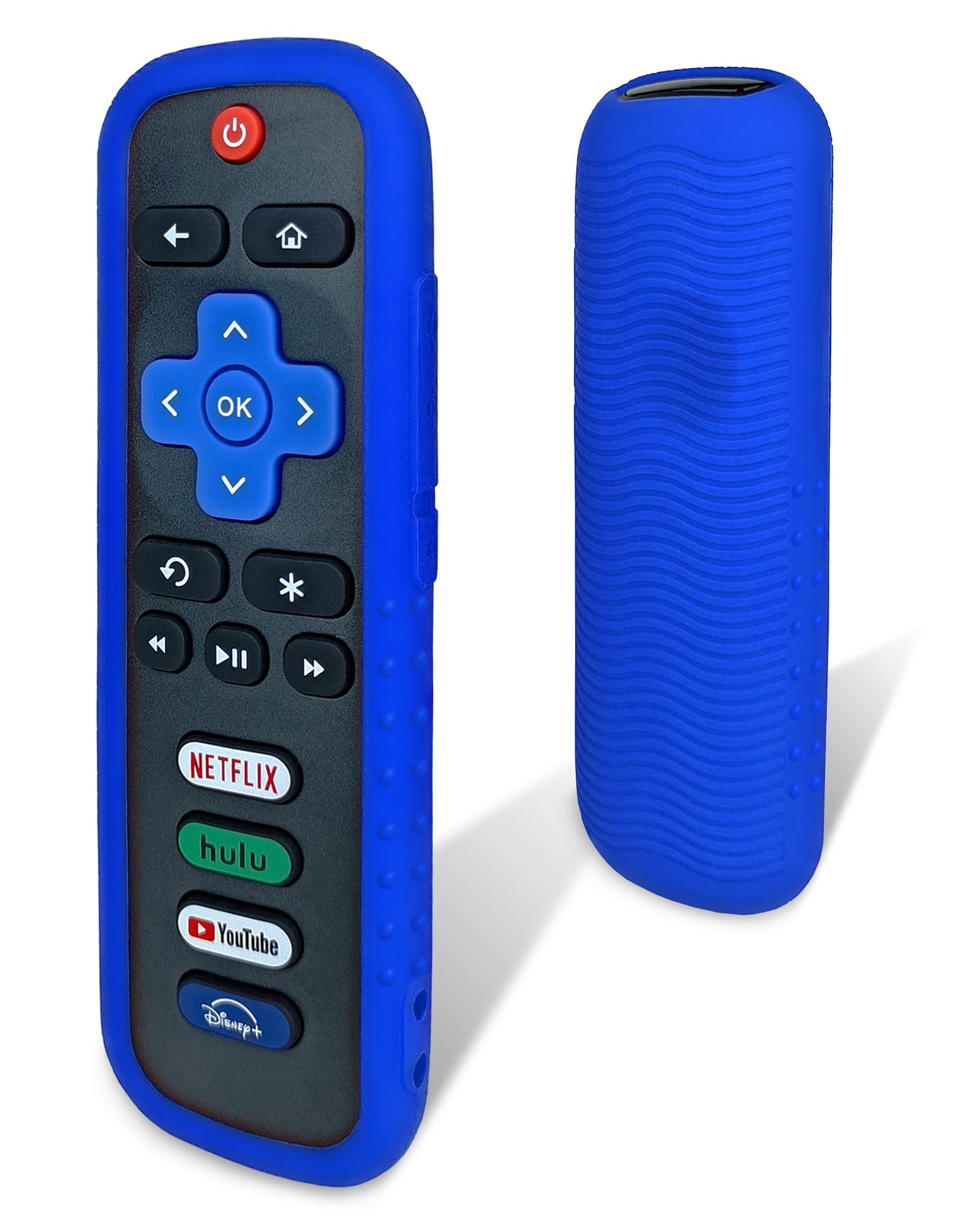 Protective Silicone Case for Roku Remote Controller Drop-Proof and Washable Cover, Compatible with Multiple Models(Black)