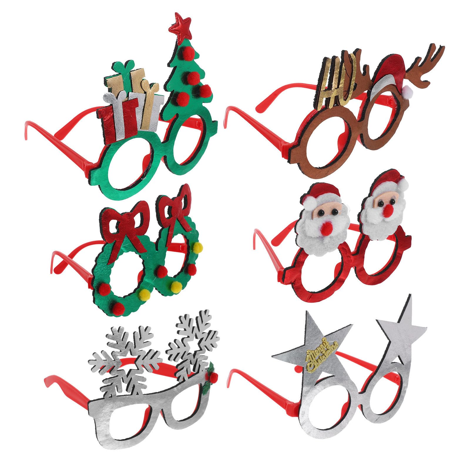 Toyvian 30 Stück Festliche Weihnachtsbrillen als Foto Requisiten, für | Pet und Filz, Leicht und Bequem Tragbar, Glitzernde Motive für Weihnachten und Silvester, Familienfeiern