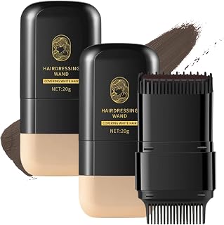 2PCS 2-in-1 Hair Color Stick & Comb, Hair Dye Comb, Portable Color Touch-Up for Gray Hair Coverage, Waterproof and Sweat-proof, Insant Gray Correction Sticks for Unisex (2PCS Dark Brown)