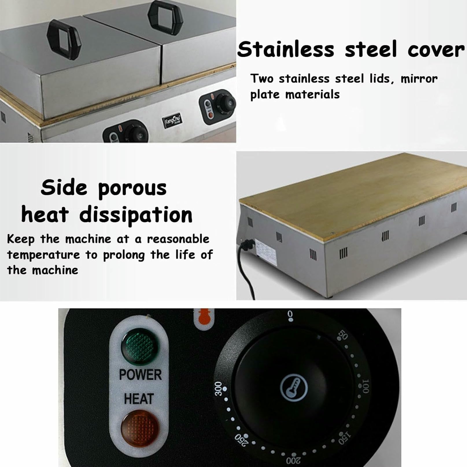 Máquina eléctrica para Hacer soufflé, máquina Comercial para Hacer soufflé de panqueques Dorayaki, con Cubierta de Acero Inoxidable, para restaurantes, panaderías, Tiendas de postres