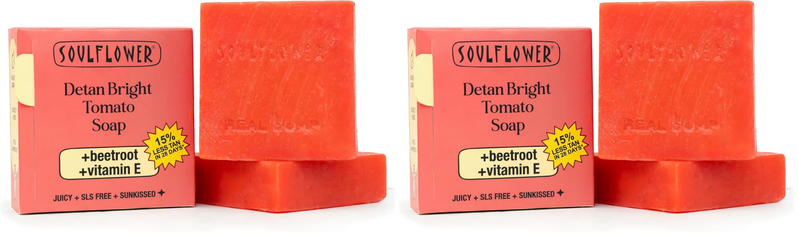 Soulflower Juicy Red Tomato Soap for Tan Removal | Handmade Cold-Processed Natural Bathing Bar For Hard Water with Vitamin E & Beetroot|Skin Brightening, Anti-Acne & Pimple Care|All Skin Types|100g-image-27