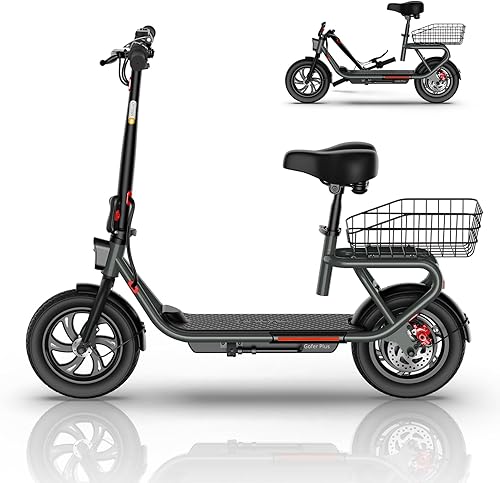 Miniatura 1 de SISIGAD Scooter eléctrico para adultos, motor de 500 W, neumáticos sólidos de 10 pulgadas, 2030 millas de largo alcance, scooter eléctrico eléctrico
