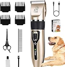 COOLBIT Pet Grooming Kit For Dogs Cats With Cordless Hair Trimmer Clippers For Labrador Shih Tzu German Shepherd Golden Retriever Low Noise Rechargeable Shaver With Adjustable Guide Combs (Cat Grooming Trimer)