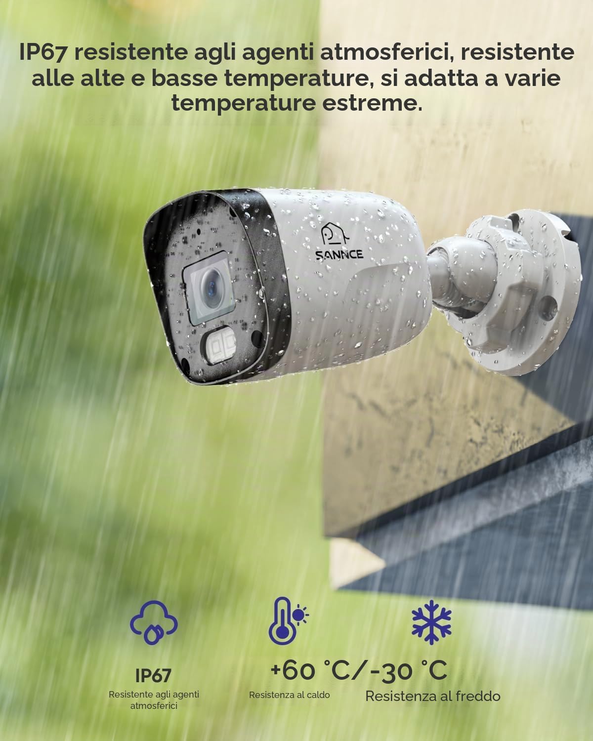 SANNCE 2K Kit Telecamere Videosorveglianza Esterno PoE, 6MP NVR 8 Canali senza HDD, 4 Telecamere IP PoE 3MP con Visione Notturna Infrarossa 30m e Rilevamento Movimento, Registrazione 24/7