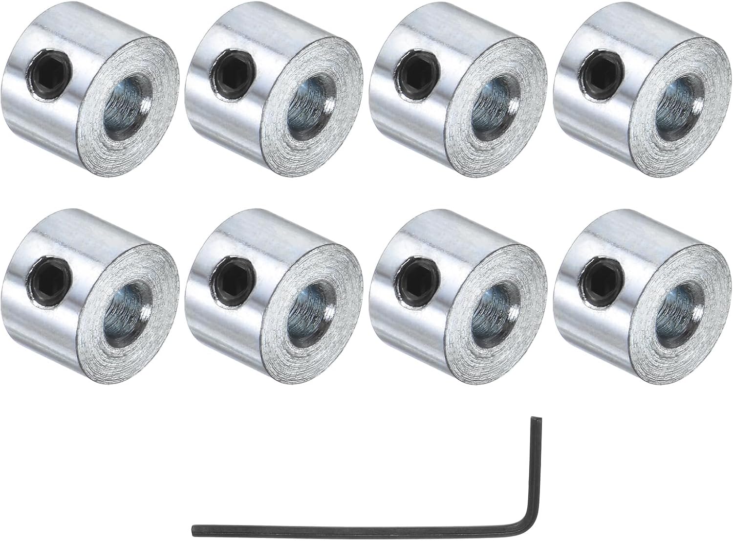 uxcell 8pcs Set Screw Shaft Collars 1/8" Bore Zinc Plated